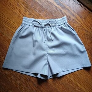 Good American Better Than Leather Lilac Whisper Faux Leather Shorts